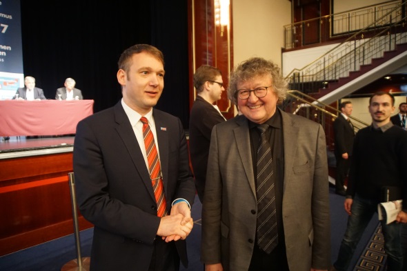 (v.l.n.r.) André Poggenburg und Prof. Dr. Werner Patzelt