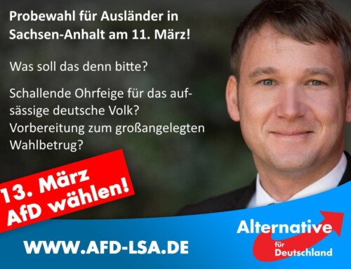 Probewahl für Ausländer am 11. März! Zwei Tage vor der Landtagswahl in Sachsen-Anhalt.