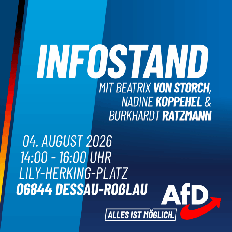 Infostand in Dessau-Roßlau